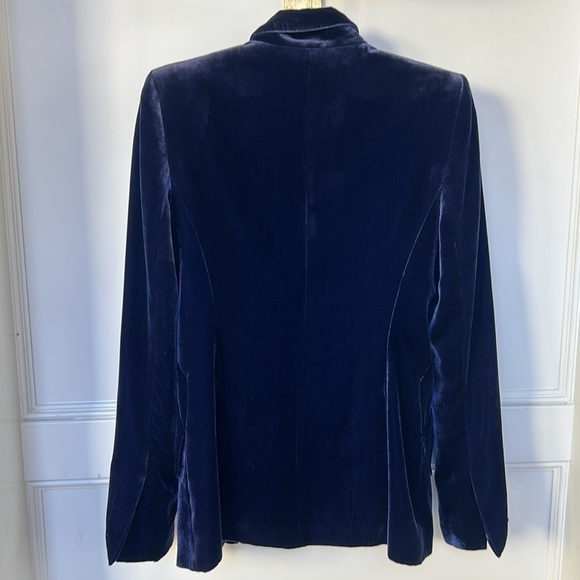 L'AGENCE Chamberlain Velvet Blazer Womens size 2 Blue color - Picture 7 of 13